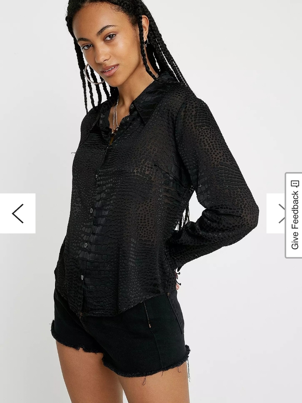 Uo Black Textured Button-Down Shirt - Women